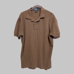 Vtg. Polo Ralph Lauren Polo Shirt Mens Brown Short Sleeve Y2K Preppy 90s Size M